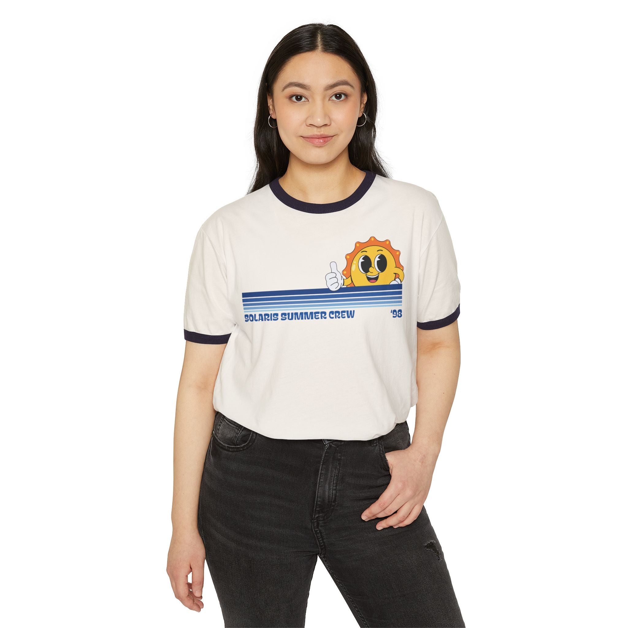 Sunny Summer Crew Ringer Tee