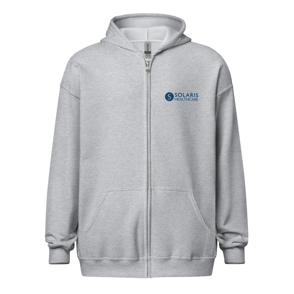 Embroidered Solaris Zip Hoodie Heavy Blend - Blue